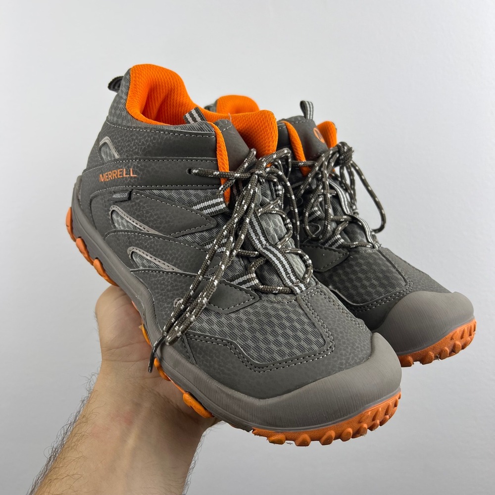 Merrell Hiking Boots MK262177 Size 5 Grey Orange Waterproof